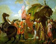 Francis Hayman Lord Clive meeting with Mir Jafar at the Battle of Plassey in 1757 France oil painting artist